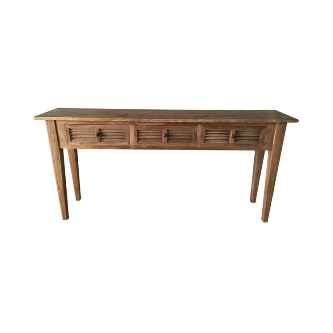 Reclaimed Elm 3 Shutter Drawer Console Table image 0